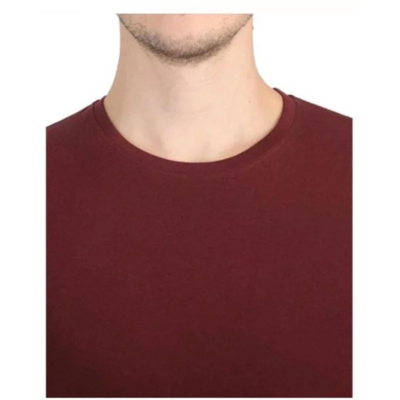 Generic Men's Casual Short Sleeves Cotton Round Neck T-shirt (Maroon) - Image 2