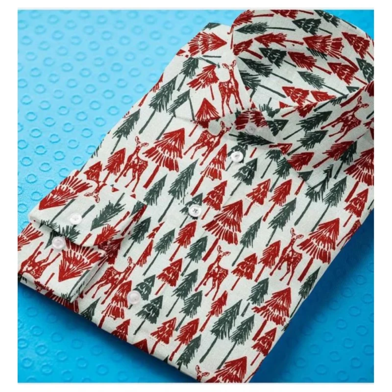 Generic Men's Cotton Blended Printed Full Sleeve Shirt (Multicolor) - Image 3