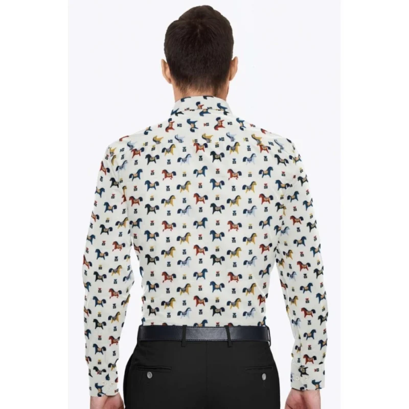 Generic Men's Cotton Blended Printed Full Sleeve Shirt (Multicolor) - Image 6