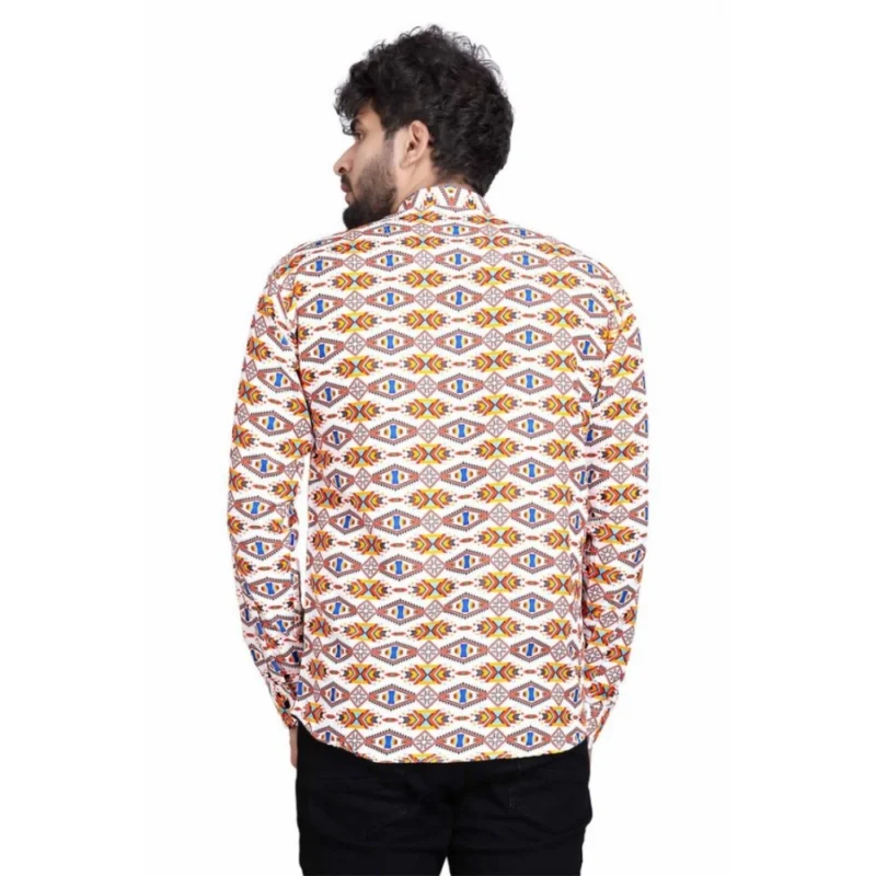 Generic Men's Cotton Blended Printed Full Sleeve Shortkurta (Multicolor) - Image 7