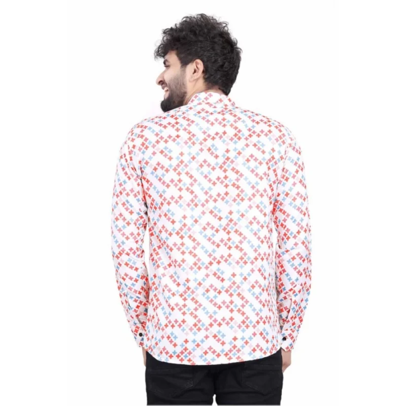 Generic Men's Cotton Blended Printed Full Sleeve Shortkurta (Multicolor) - Image 6