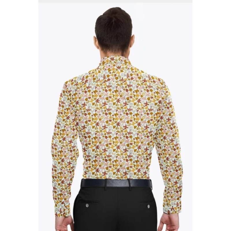Generic Men's Cotton Blended Printed Full Sleeve Shirt (Multicolor) - Image 6