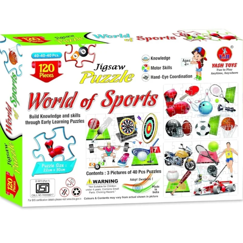 120_Pcs Jigsaw Puzzle World Of Sports| Cardboard | Educational Toys | 4+ Years - Image 2