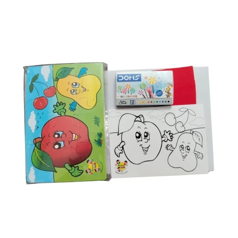 2 In 1 Puzzle & ColorsFtruit |   Cardboard  |   Educational Toys| 3+ Years - Image 3