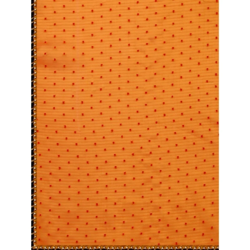 Generic Women's Silk Blend Embellished Saree With Unstitched Blouse 5.5Mtr (Orange) - Image 2