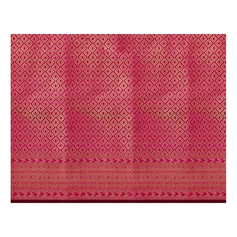 Generic Women's Jacquard Woven Saree With Unstitched Blouse 5.5Mtr (Dark Blue) - Image 2