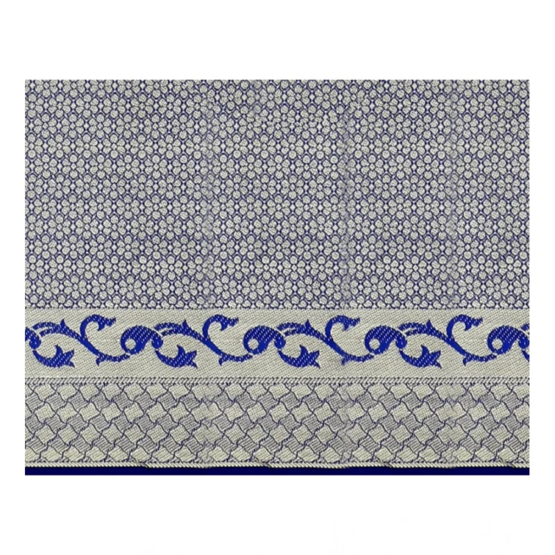 Generic Women's Jacquard Woven Saree With Unstitched Blouse 5.5Mtr (Blue) - Image 2