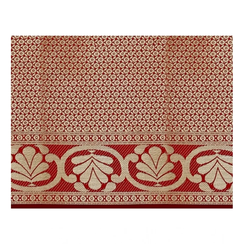 Generic Women's Jacquard Woven Saree With Unstitched Blouse 5.5Mtr (Black) - Image 2