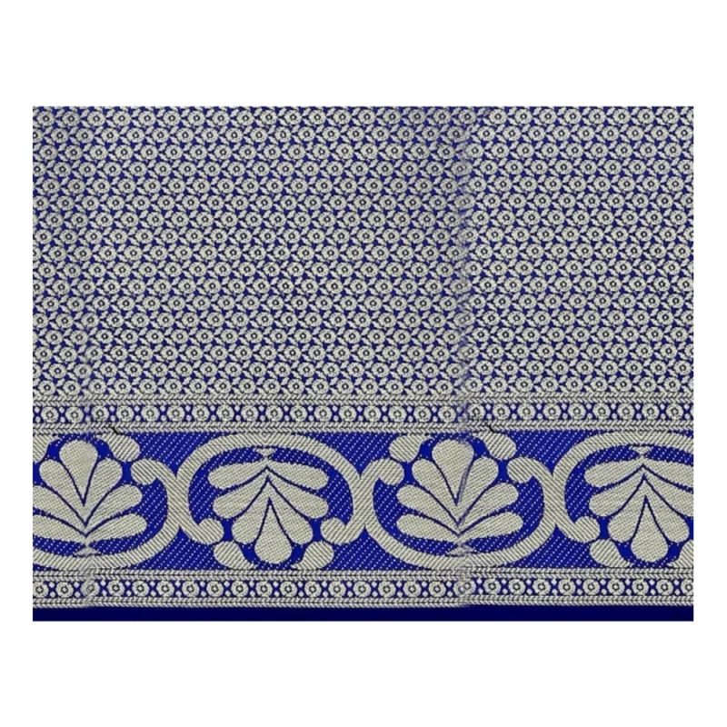 Generic Women's Jacquard Woven Saree With Unstitched Blouse 5.5Mtr (Blue) - Image 2