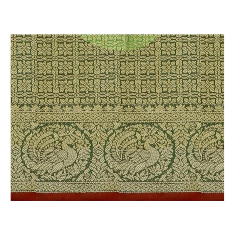 Generic Women's Jacquard Woven Saree With Unstitched Blouse 5.5Mtr (Red) - Image 2