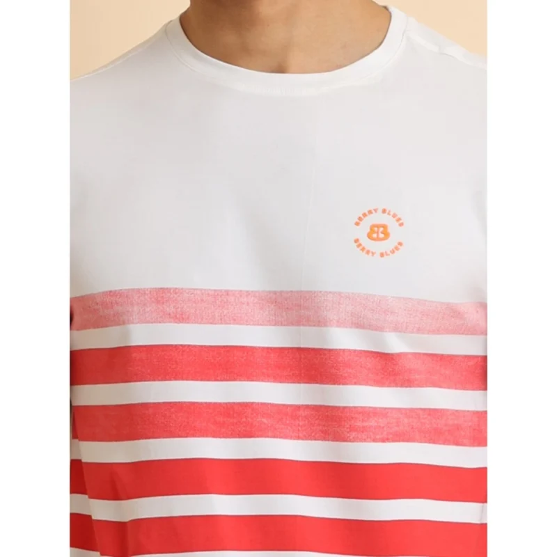 Generic Men's Casual Cotton Printed Round Neck Half Sleeve T-Shirt (Red) - Image 6
