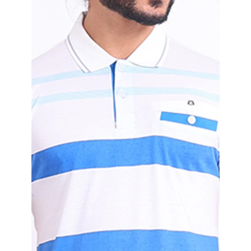 Generic Men's Casual Cotton Printed Polo Neck Half Sleeve T-Shirt (White) - Image 6