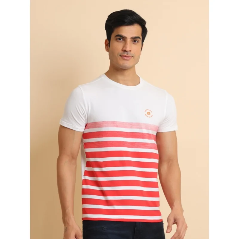 Generic Men's Casual Cotton Printed Round Neck Half Sleeve T-Shirt (Red) - Image 3