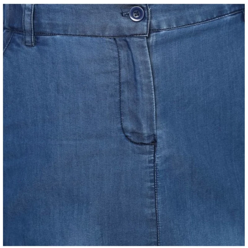 Generic Women's Denim Washed Buttoned Skirt (Blue) - Image 2