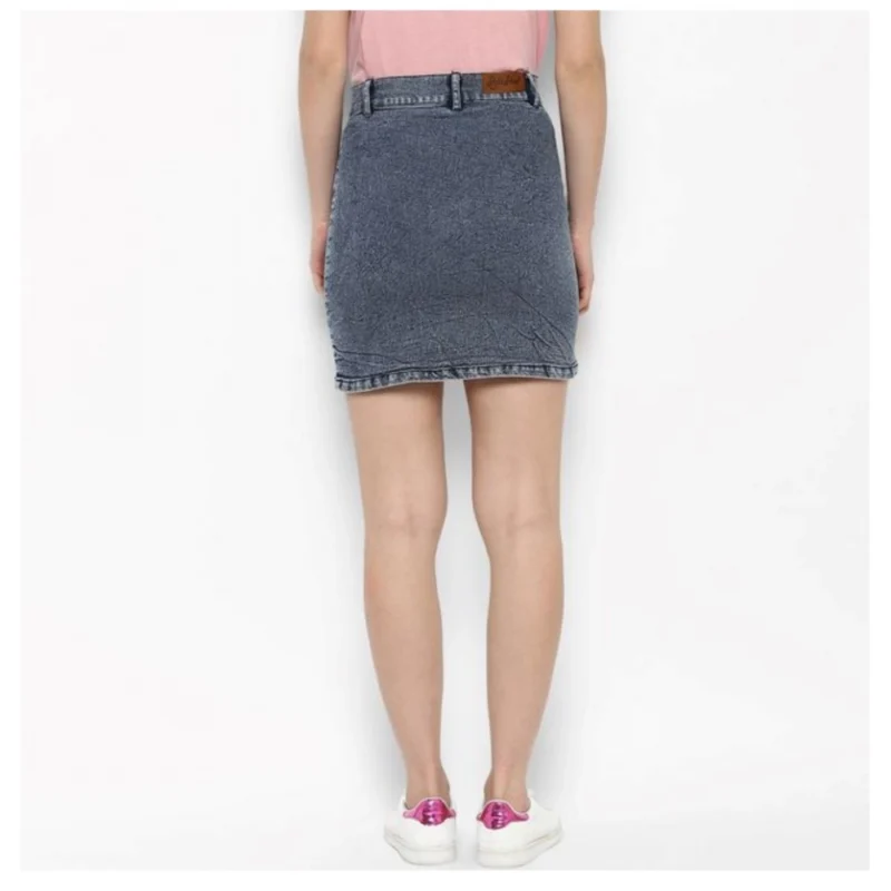 Generic Women's Denim Tie Up Buttoned Skirt (Blue) - Image 7