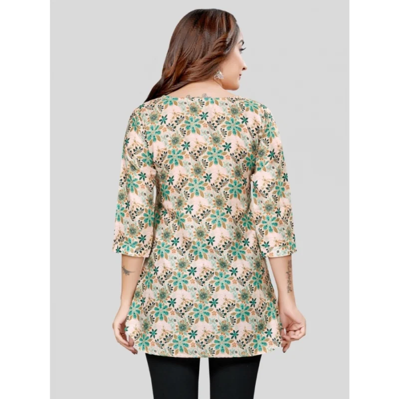 Generic Women's Cotton Blend Round Neck 3/4 Sleeves Short Top (Multicolor) - Image 6