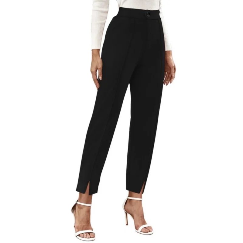 Generic Women's Polyester Solid With Pocket Pant (Black) - Image 5