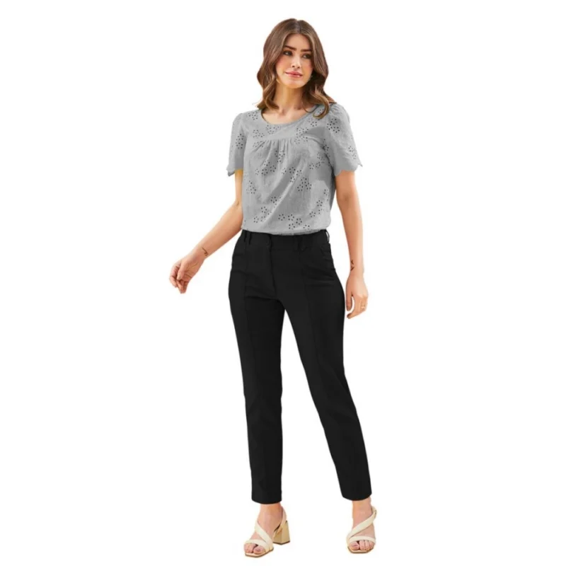 Generic Women's Polyester Solid With Pocket Pant (Black) - Image 3