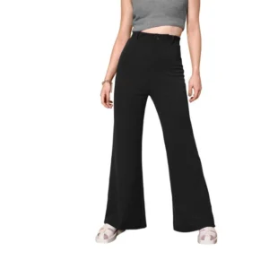 Generic Women's Polyester Cow Pattern Pant (Black)