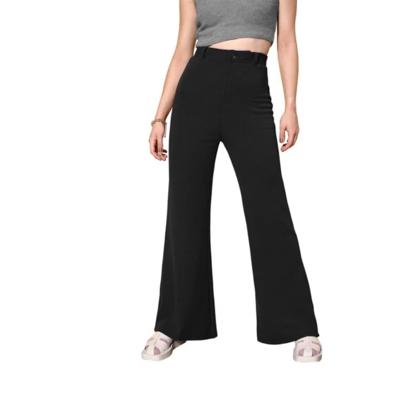 Generic Women's Polyester Cow Pattern Pant (Black)
