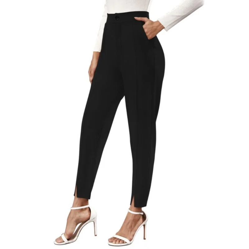 Generic Women's Polyester Solid With Pocket Pant (Black) - Image 6