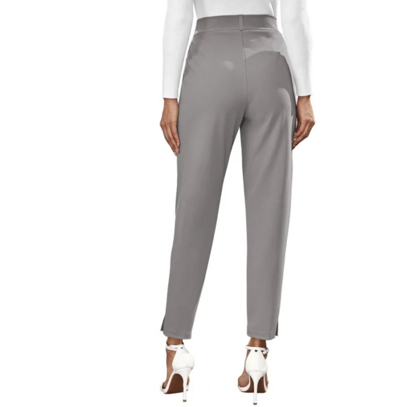 Generic Women's Polyester Solid With Pocket Pant (Grey) - Image 3