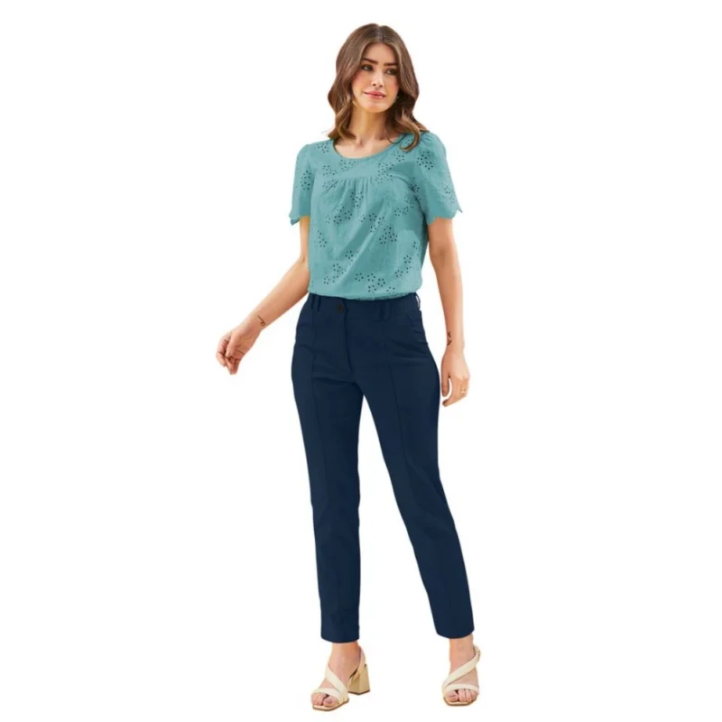 Generic Women's Polyester Solid With Pocket Pant (Blue) - Image 6