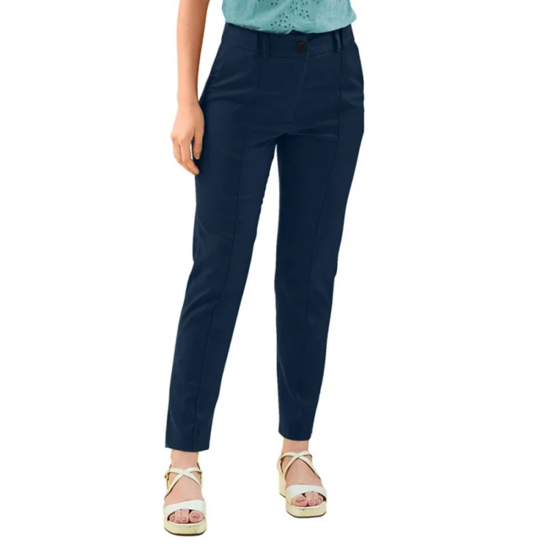 Generic Women's Polyester Solid With Pocket Pant (Blue) - Image 5