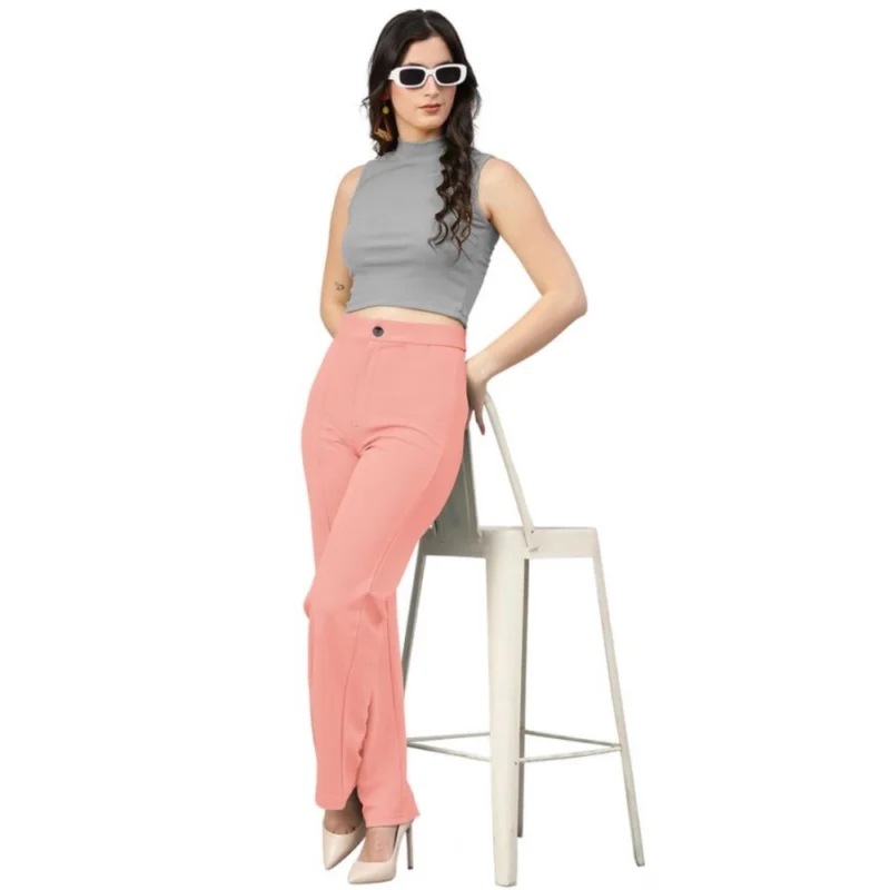 Generic Women's Polyester Cow Pattern Pant (Peach) - Image 5