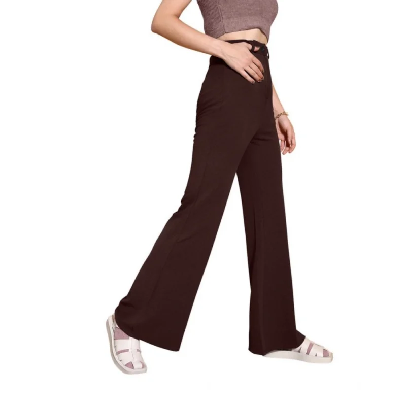 Generic Women's Polyester Cow Pattern Pant (Coffee) - Image 3
