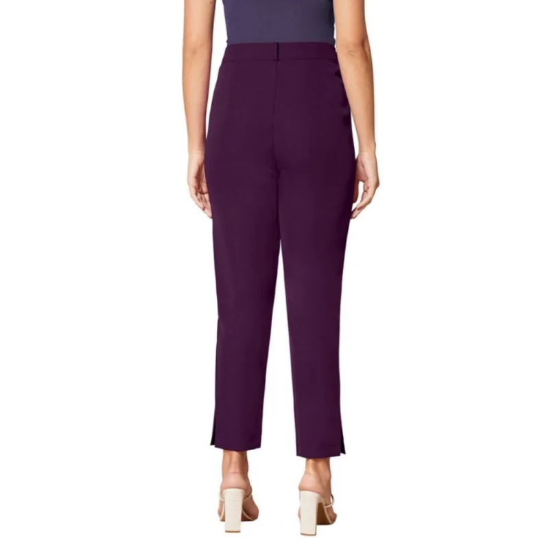 Generic Women's Polyester Solid With Pocket Pant (Wine) - Image 2
