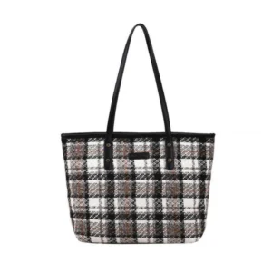 Generic Women's Woolen  Medium Shoulder Zipper Handbag (White)