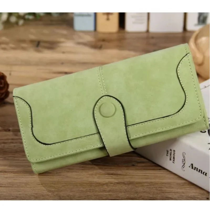 Generic Women's Faux Leather Medium Snap Button Wallet (Green) - Image 4