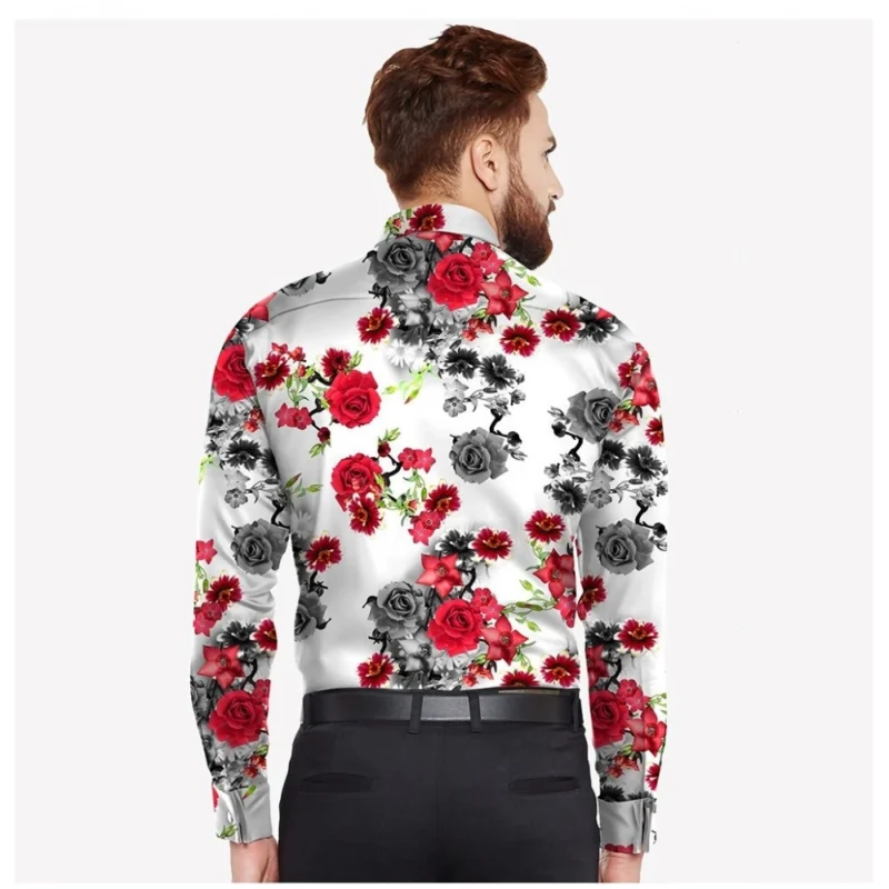 Generic Men's Casual Viscose Rayon Printed Full Sleeve Collar Shirt (Multicolor) - Image 3