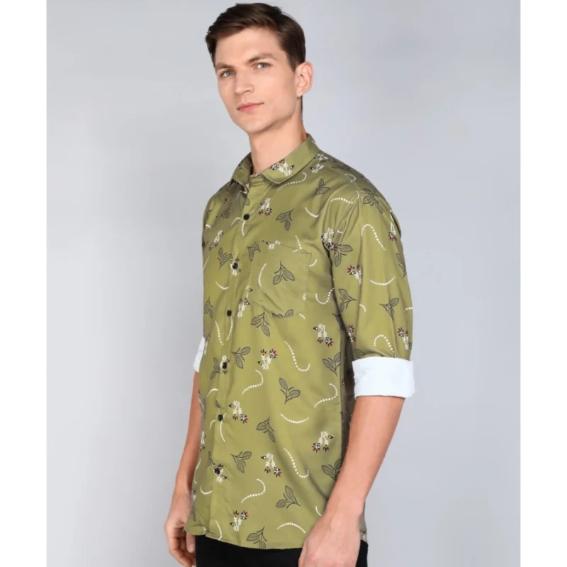 Generic Men's Casual Viscose Rayon Printed Full Sleeve Collar Shirt (Multicolor) - Image 3