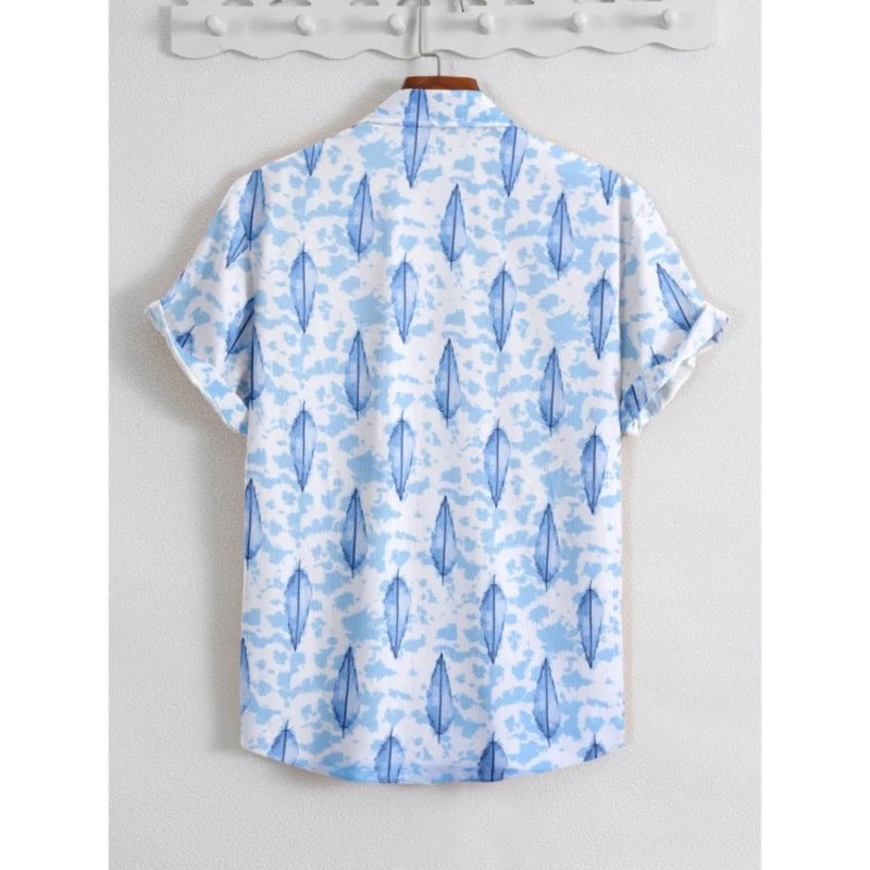 Generic Men's Popcon Lycra Printed Half Sleeve Shirt (Blue) - Image 3