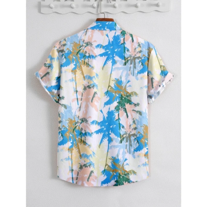 Generic Men's Popcon Lycra Printed Half Sleeve Shirt (Blue) - Image 3