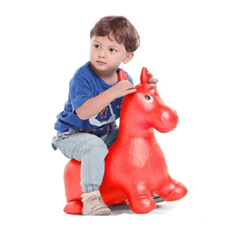 Generic ‎‎Plastic Inflatable Jumping And Riding Horse Air Animal Shape Jumping Toys (Multicolor ) - Image 2