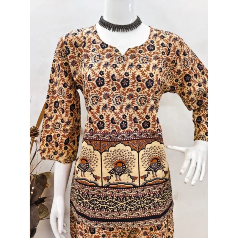 Generic Women's Cotton Jaipuri Printed 3-4th Sleeve Co ord Set (Multicolor) - Image 4