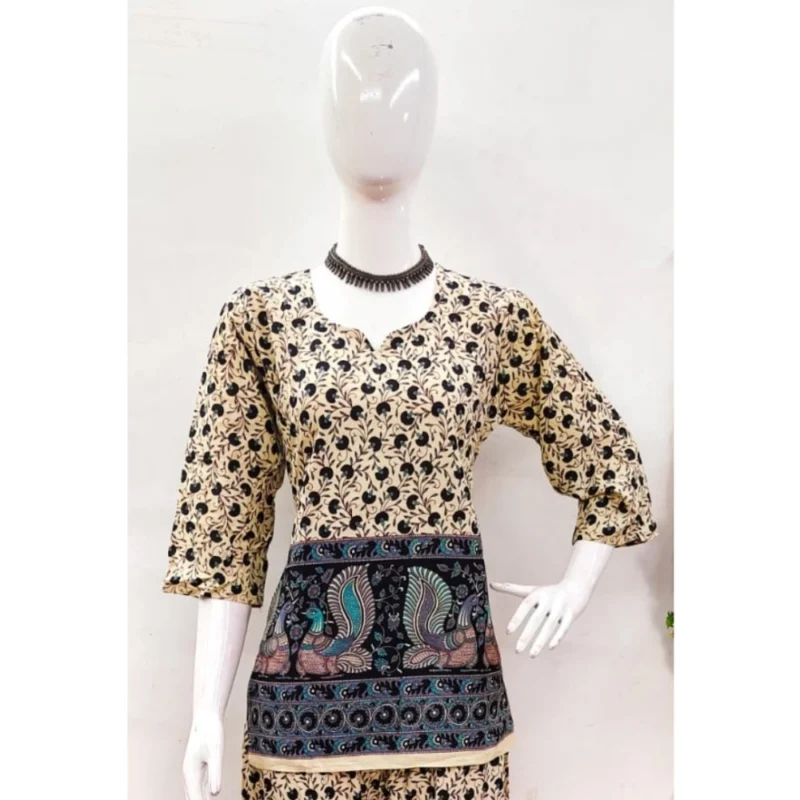 Generic Women's Cotton Jaipuri Printed 3-4th Sleeve Co ord Set (Multicolor) - Image 3
