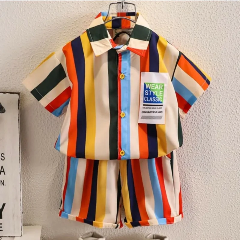 Generic Kid's Lycra Printed Casual wear Shirt And Shorts Set (Multicolor) - Image 3