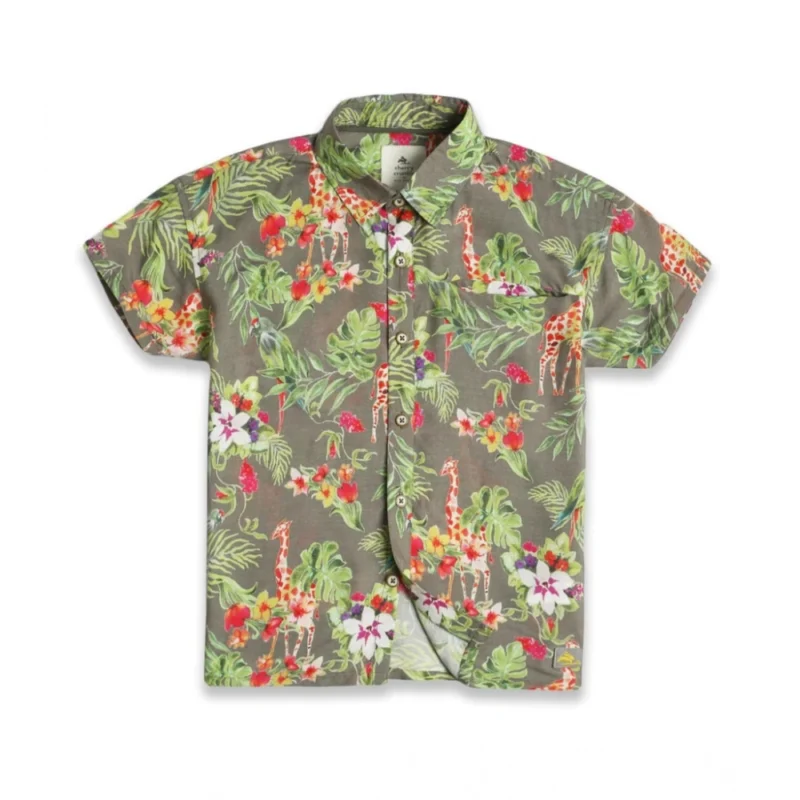 Generic Kid's Lycra Printed Casual wear Shirt And Shorts Set (Gray) - Image 3