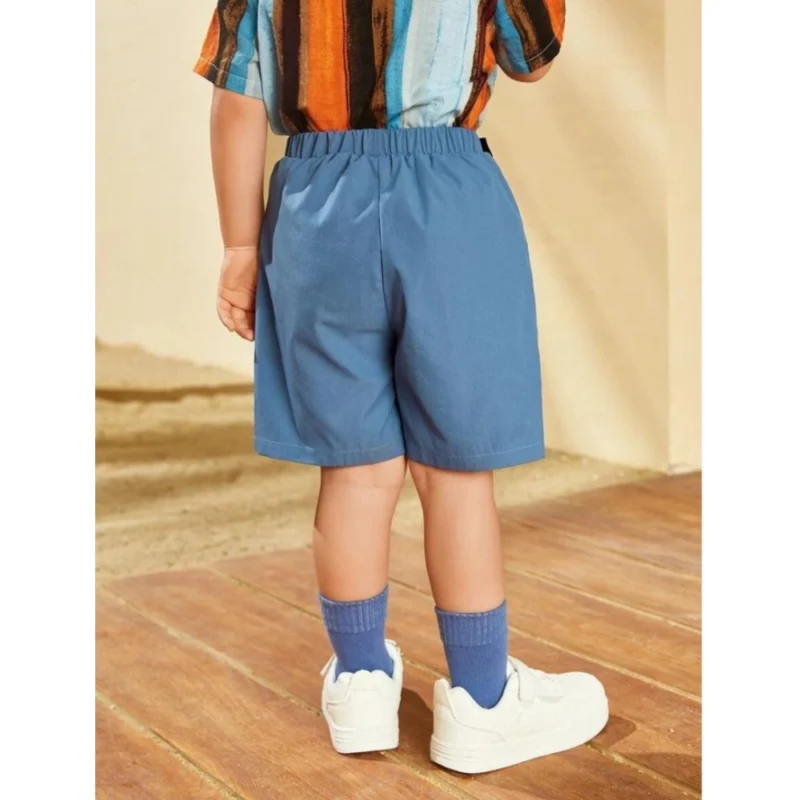 Generic Kid's Lycra Printed Casual wear Shirt And Shorts Set (SkyBlue) - Image 3
