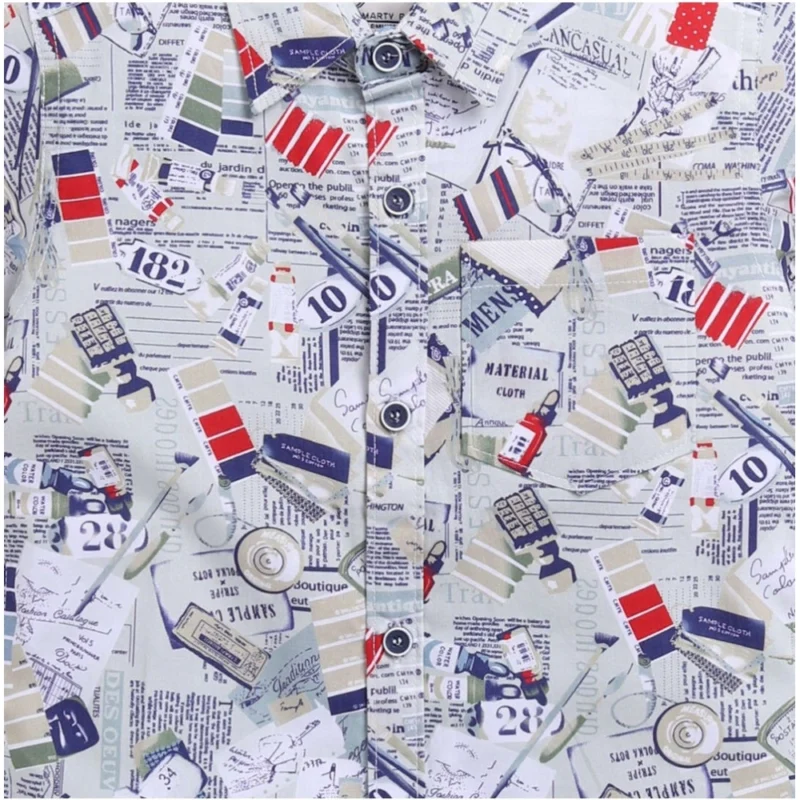 Generic Boy's Cotton Blend Printed Short Sleeve Shirt (MultiColor) - Image 3