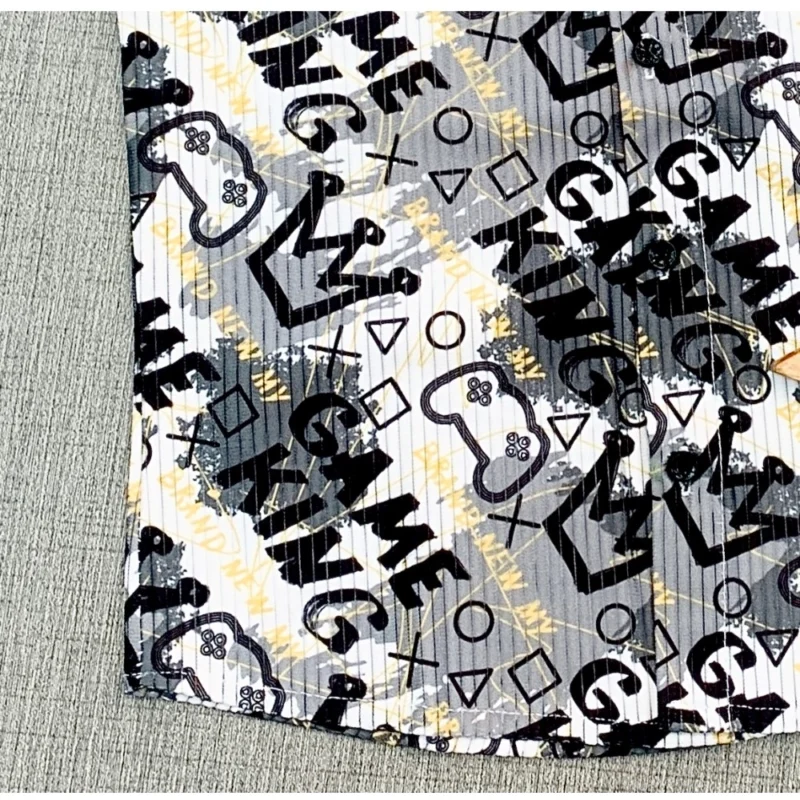 Generic Boy's Cotton Blend Printed Short Sleeve Shirt (MultiColor) - Image 4