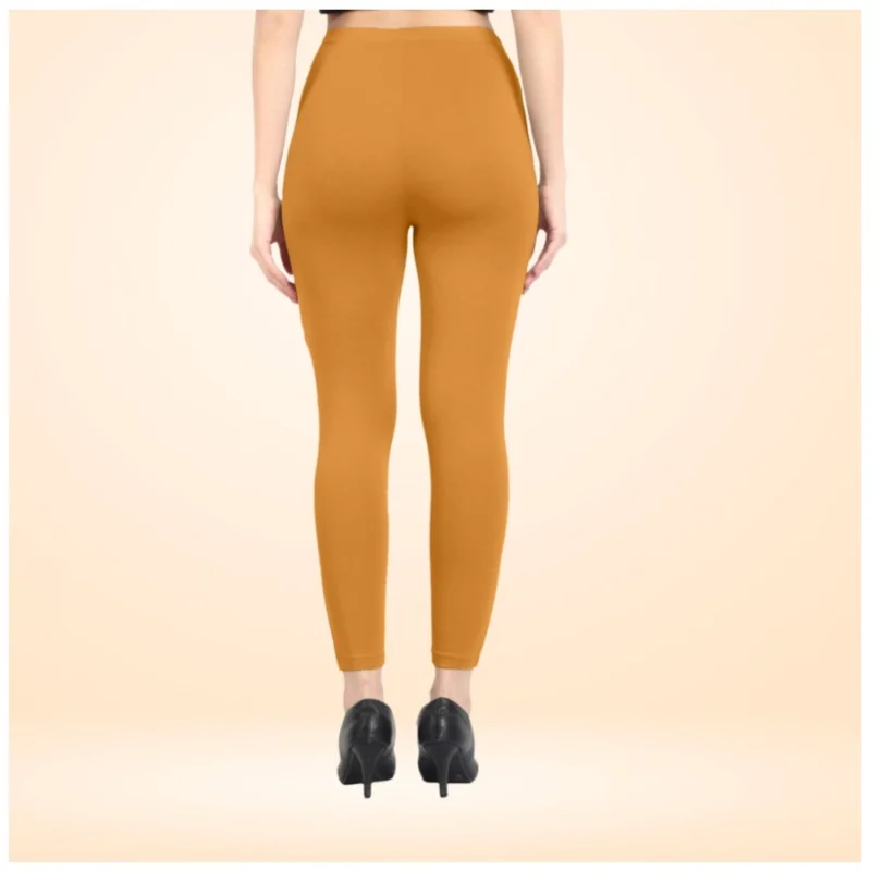 Generic Women's Cotton Blended Solid Ankle legging (Mustard Yellow) - Image 4