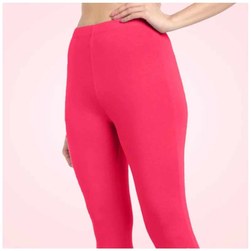 Generic Women's Cotton Blended Solid Ankle legging (Pink) - Image 5