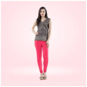 Generic Women's Cotton Blended Solid Churidar leggings (Pink)