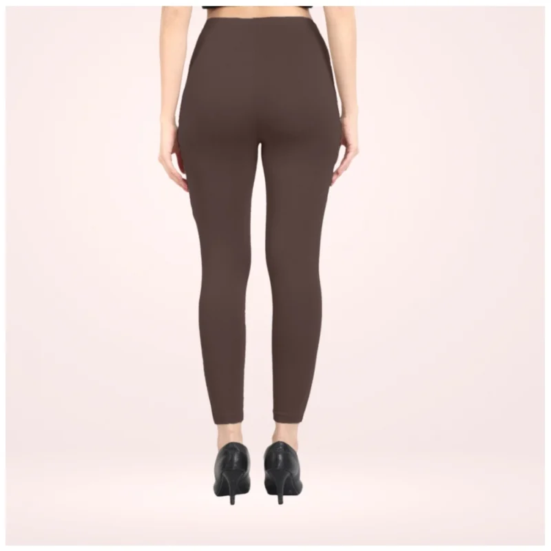 Generic Women's Cotton Blended Solid Ankle legging (Brown) - Image 4