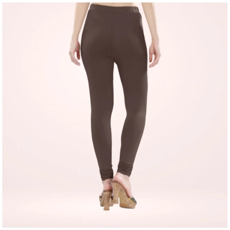 Generic Women's Cotton Blended Solid Churidar leggings (Brown) - Image 4